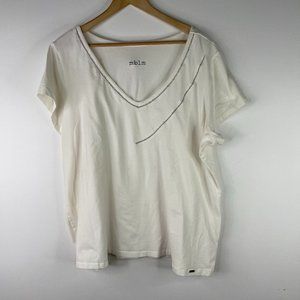 PENNINGTONS MBLM  Women White Short Sleeve T Shirt Size 4